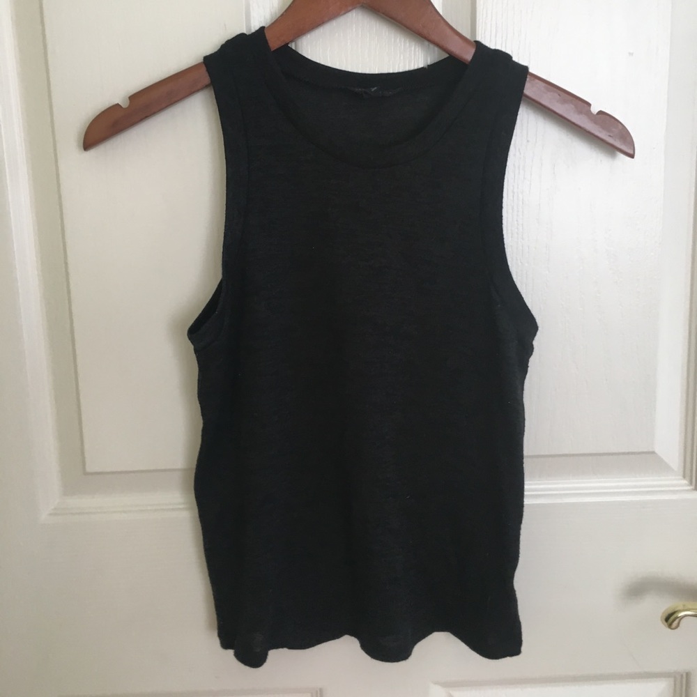 Soft black tank/crop top
